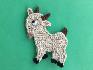 Finished crochet goat tutorial 4 ply landscape