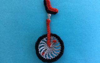 Finished crochet unicycle 2 ply landscape
