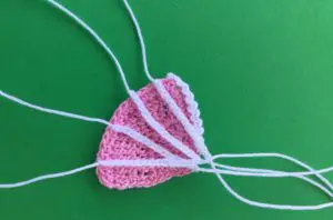 Crochet pram 2 ply markings for hood