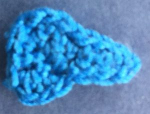 Crochet paint palette 2 ply blue paint blob neatened