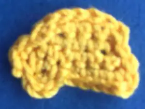 Crochet paint palette 2 ply yellow paint blob neatened