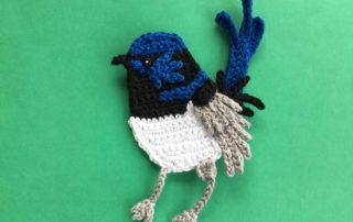 Finished crochet blue wren 4 ply landscape