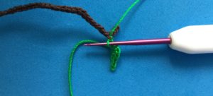 Crochet branch 2 ply joining leaf to branch