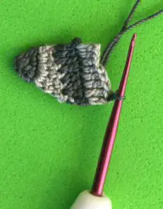 Crochet raccoon 2 ply joining for tail fifth section
