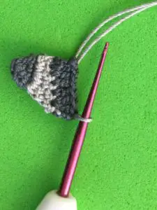 Crochet raccoon 2 ply joining for tail fourth section