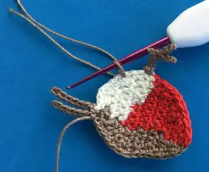 Crochet robin 2 ply joining for second leg