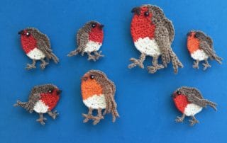 Finished crochet robin 2 ply group landscape