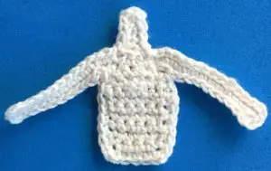 Crochet mermaid 2 ply body with arms neatened