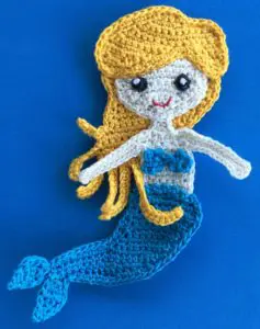 Crochet mermaid 2 ply body with front hair