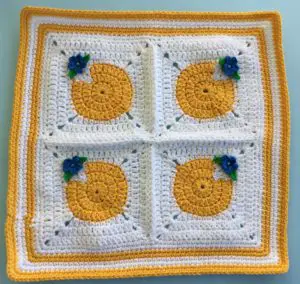 Crochet spring blanket granny with large flowers