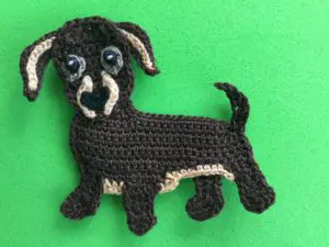 Finished crochet dachshund 2 ply landscape