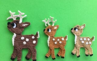 Finished crochet deer 2 ply group landscape