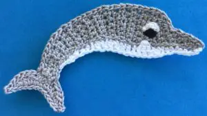 Crochet dolphin 2 ply eye with dot