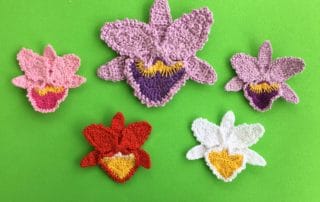 Finished crochet orchid 2 ply group landscape