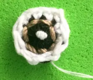 Crochet chipmunk 2 ply eye with white dot