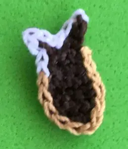 Crochet chipmunk 2 ply front ear neatened