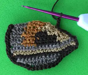 Crochet chipmunk 2 ply head part neatened