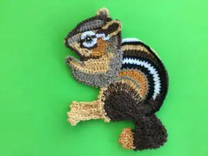 Finished crochet chipmunk tutorial 4 ply landscape