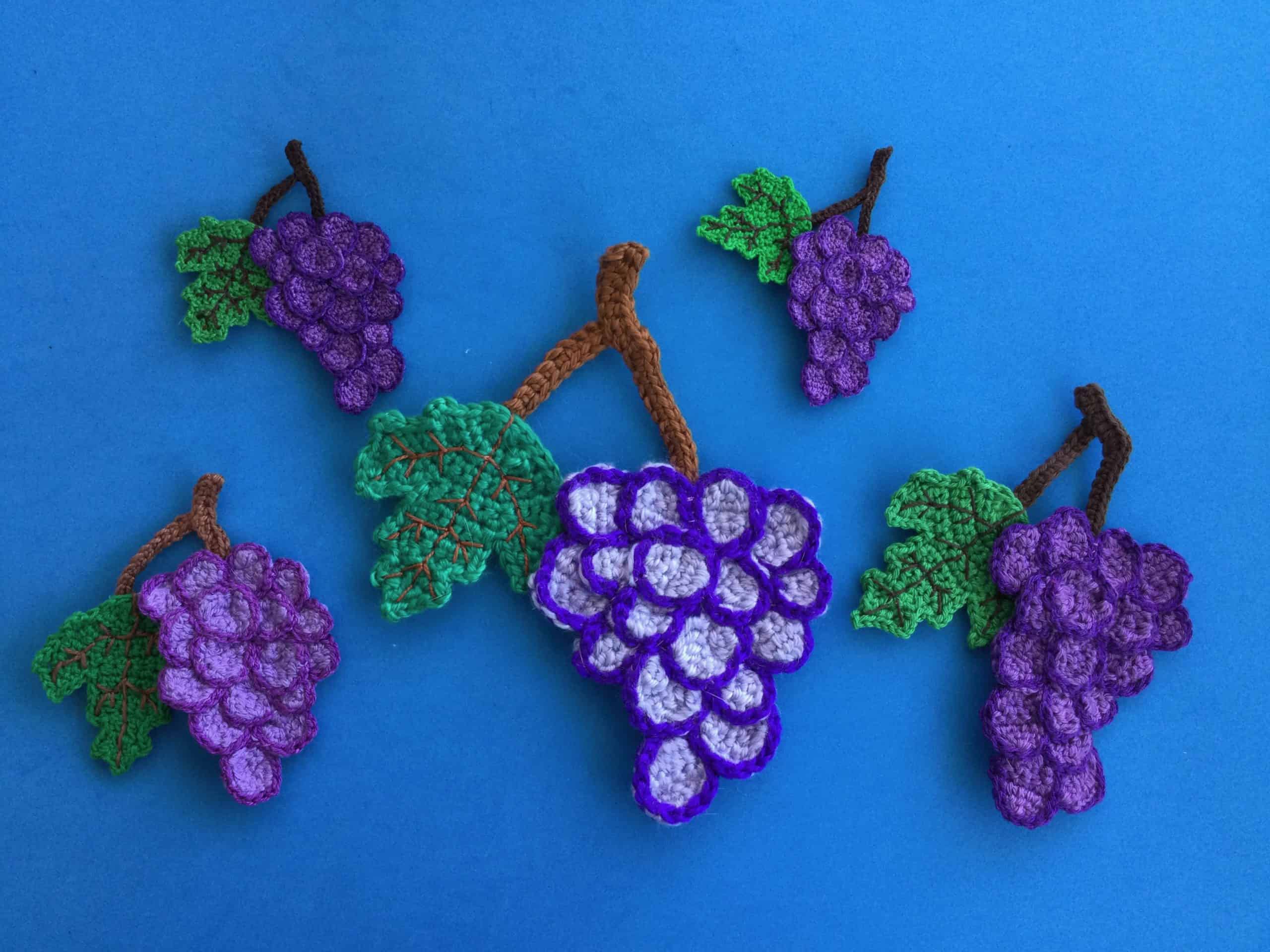 Finished crochet grapes 2 ply group landscape