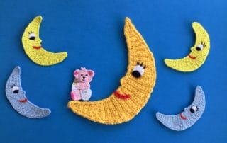 Finished crochet new moon 2 ply group landscape