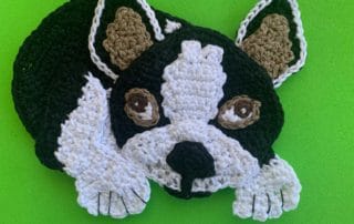 Finished crochet boston terrier 4 ply landscape