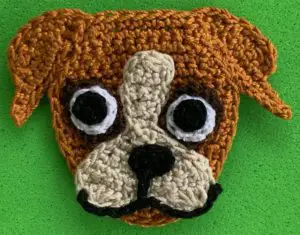 Crochet boxer dog 2 ply head with ears
