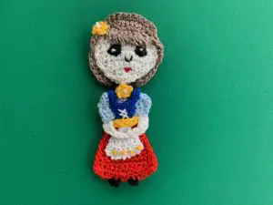 Finished Crochet Bavarian girl tutorial 4 ply landscape