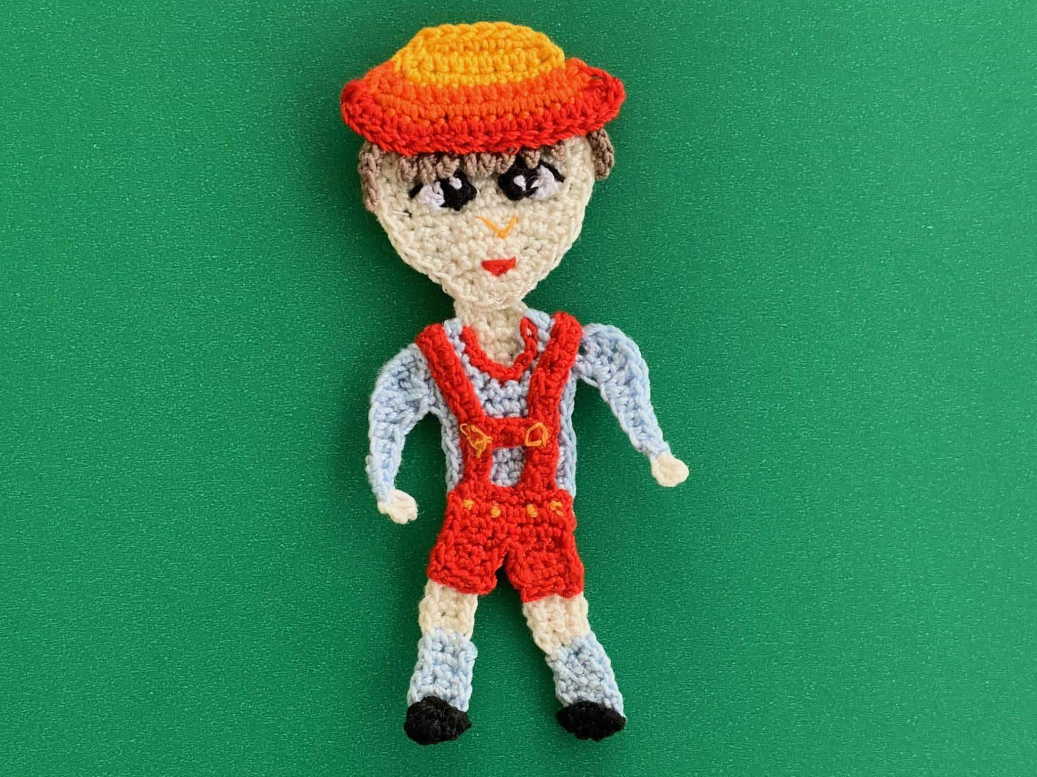 Finished crochet German boy 2 ply landscape