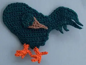 Crochet rooster 2 ply body with wing
