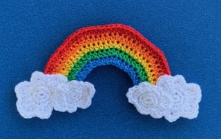 Finished crochet rainbow 2 ply landscape