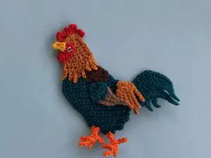 Finished crochet rooster pattern 2 ply landscape