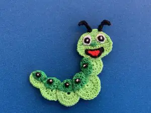 Finished crochet caterpillar pattern 2 ply landscape