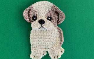 Finished crochet Shih Tzu 2 ply landscape