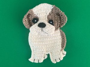 Finished crochet Shih Tzu tutorial 4 ply landscape