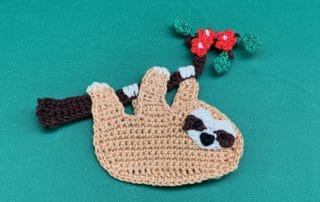 Finished crochet hanging sloth 2 ply landscape