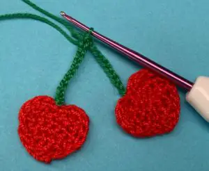 Crochet cherry 2 ply joining stems