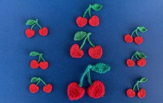 Finished crochet cherry 2 ply group landscape