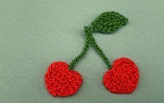 Finished crochet cherry 2 ply landscape