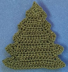 Crochet short pine tree 2 ply tree neatened