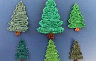 Finished crochet tall pine tree 2 ply group landscape