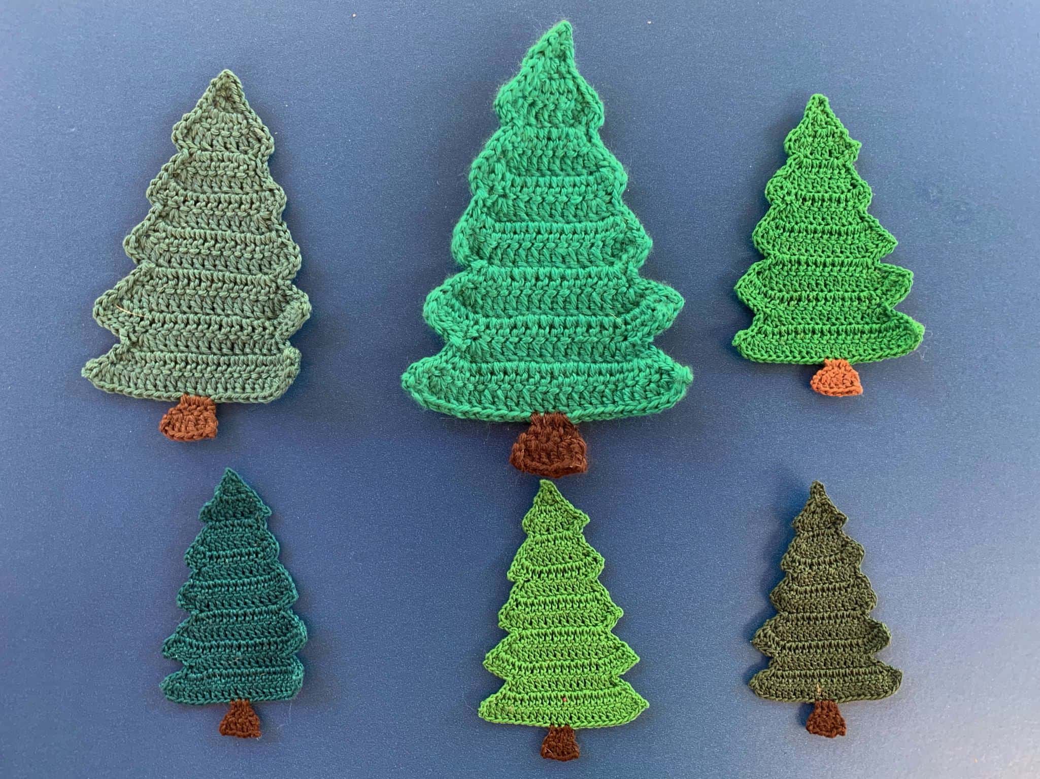 Finished crochet tall pine tree 2 ply group landscape