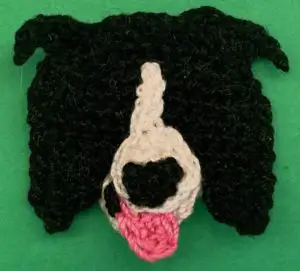 Crochet border collie 2 ply head with blaze