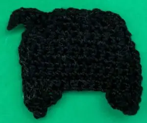 Crochet border collie 2 ply head with first ear