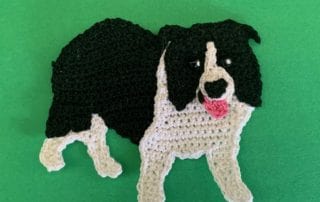 Finished crochet border collie 2 ply landscape