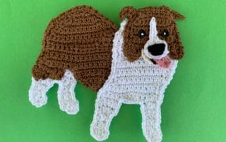 Finished crochet border collie 4 ply landscape