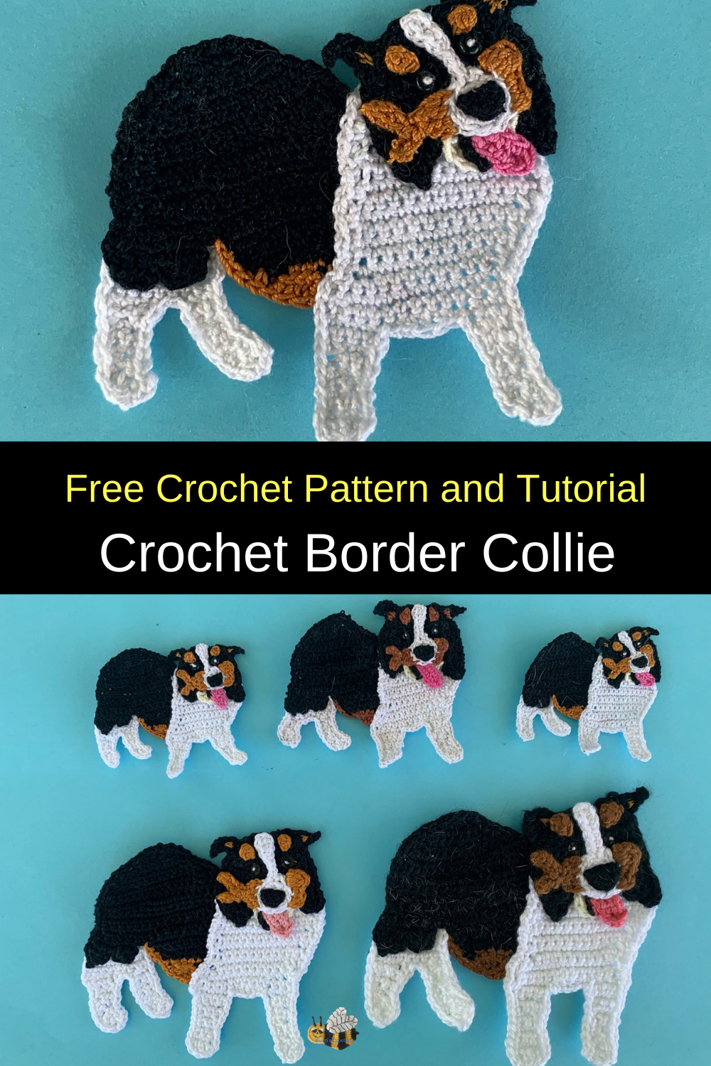 Crochet TriColored Border Collie Pattern • Kerri's Crochet