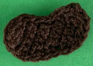 Crochet small teddy bear 2 ply left leg neatened