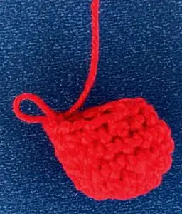 Crochet cherry bunch row 6