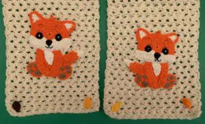Crochet fox scarf foxes
