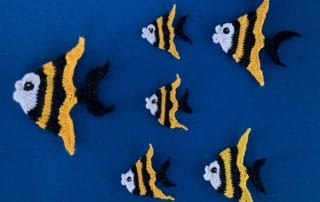 Finished crochet angelfish 2 ply group landscape